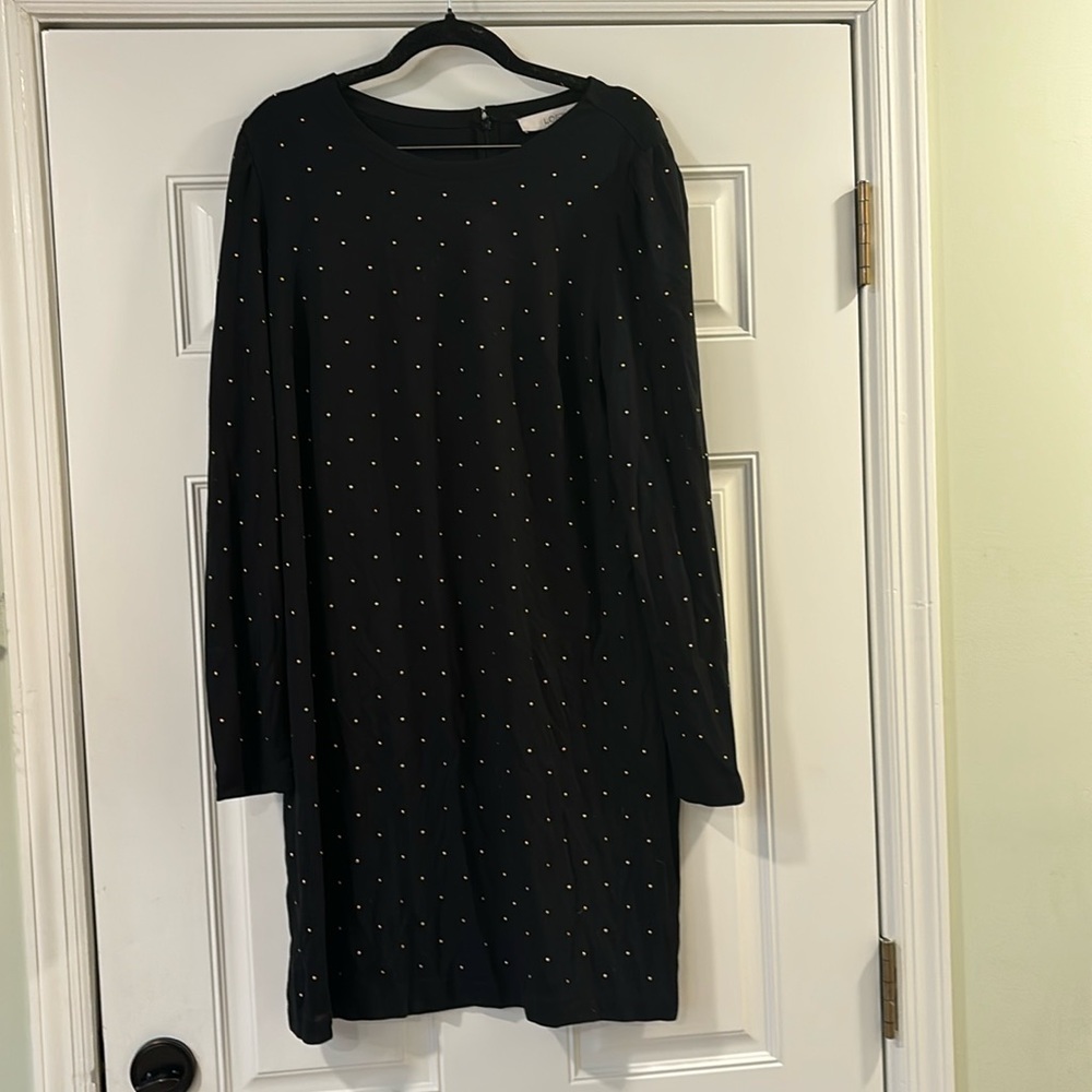 LOFT dress - Black with gold beads